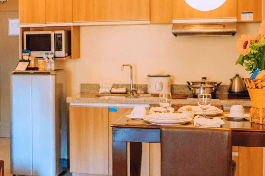 azalea hotels & residences deluxe hotel room kitchenette